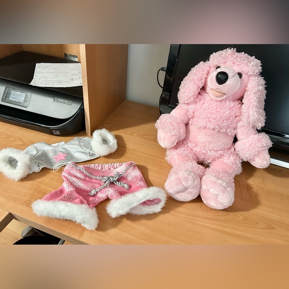 Build a bear pink fuzzy French poodle dog with bab outfit plush toys - Picture 2 of 6